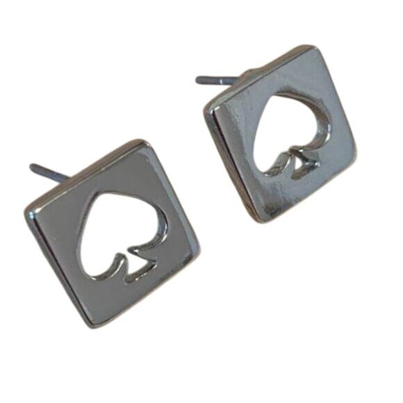 Kate Spade Hole Punch Silver Logo Stud Earrings - Picture 2 of 5